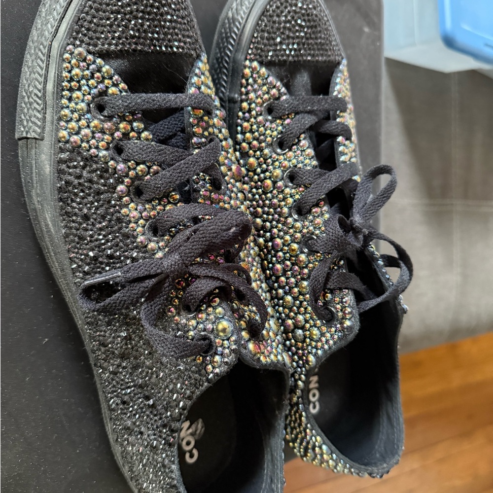 Converse Women's Black and Multicolor Studded Sneakers